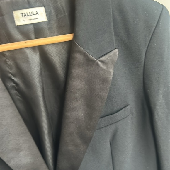 Talula Blazer Tuxedo Style Satin Lapel Black BlazerWomen Size S - Picture 7 of 17